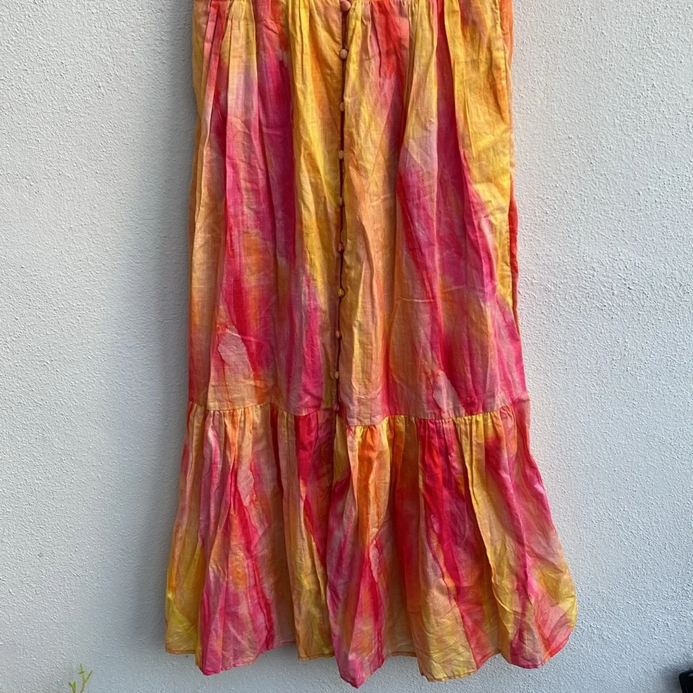 Anthropologie The Peregrine Midi Dress Pink Orange Maxi Size XS - Picture 9 of 16